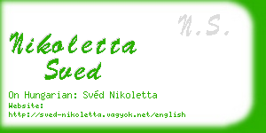 nikoletta sved business card